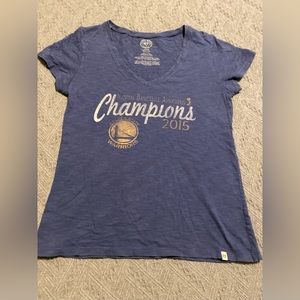 NBA 47 Brand Women Golden State Warriors T Shirt NBA Retro Blue Size L